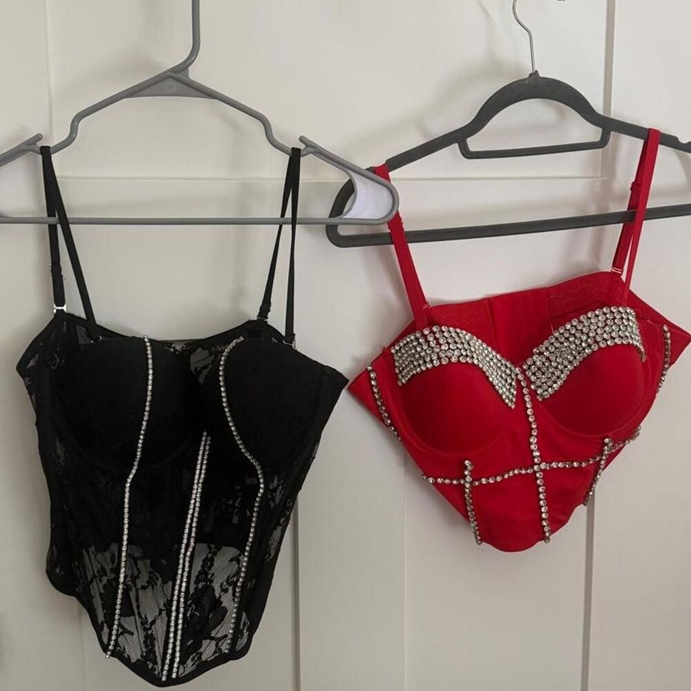 Women's RHINESTONE CORSET BUNDLE SIZE L